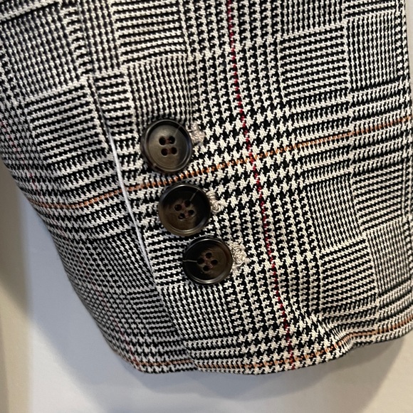 NWT Nordstrom PRIMA Gray Plaid Trench Coat Size M - Picture 5 of 9